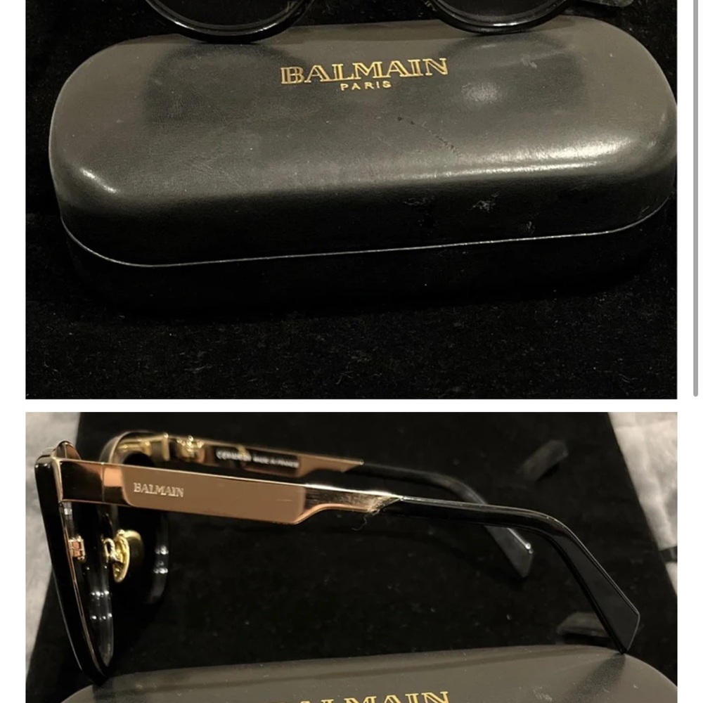 Balmain Black and Gold Designer Eyewear